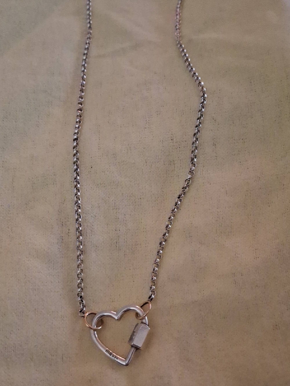 Heart-Shaped Padlock Pendant Necklace in Silver-Tone